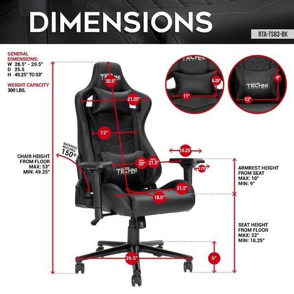 Techni Sport TS-83 Ergonomic High Back Racer Style PC Gaming Chair