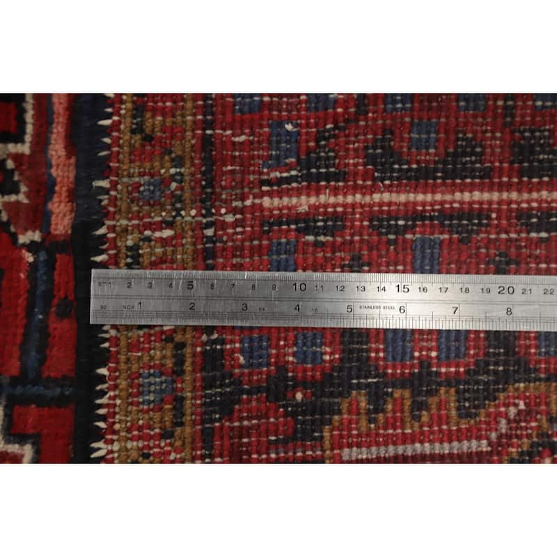 Hand Knotted Oriental 100% Wool Carpet Traditional Medallion Red Heriz Area Rug - 11' 0'' X 8' 2''