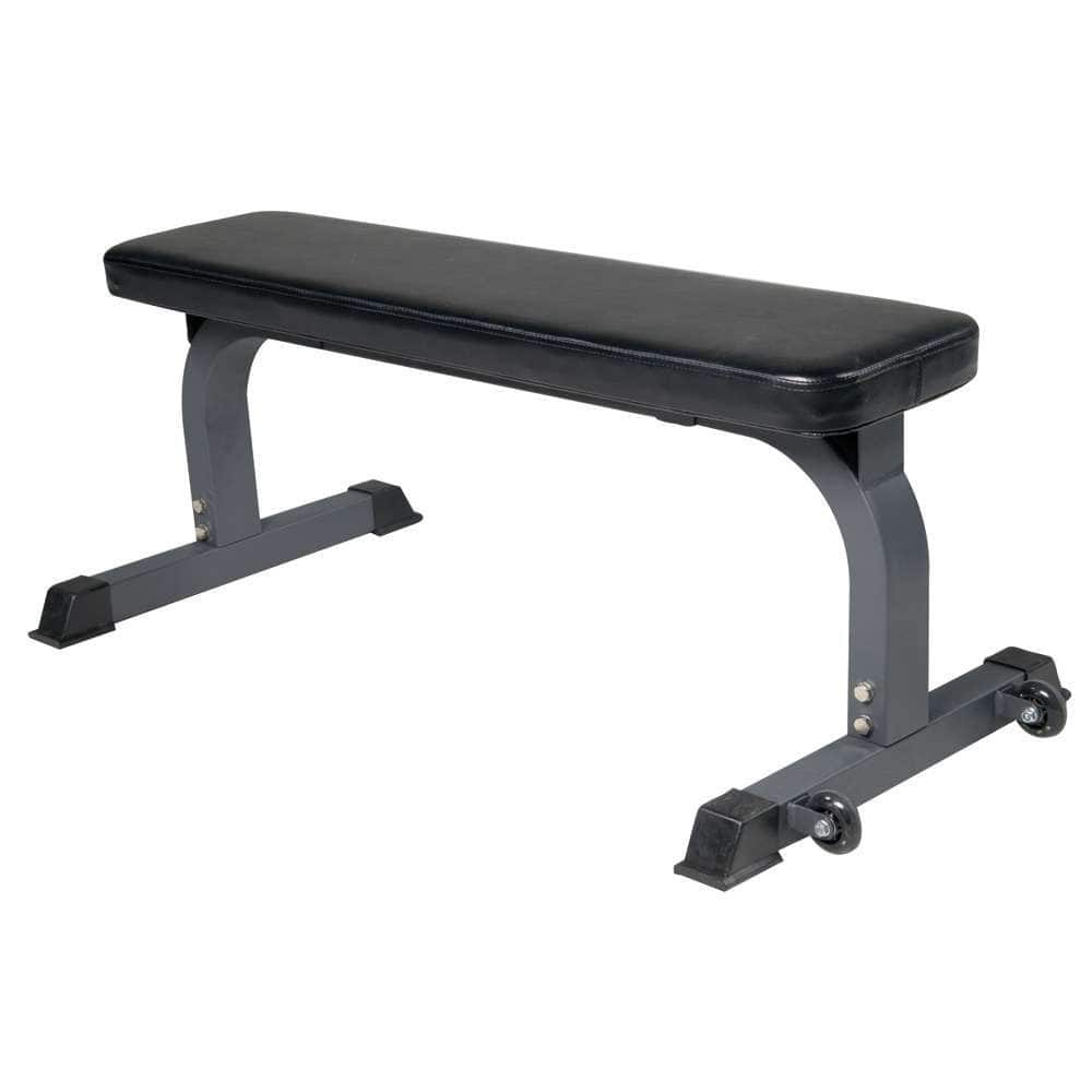 Power Systems Economy Flat Workout Bench – Weight Training Bench for Home Gym, Black/Grey