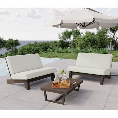 Outdoor Chair Solid Wood Furniture Patio Loveseat Sets with Cushion