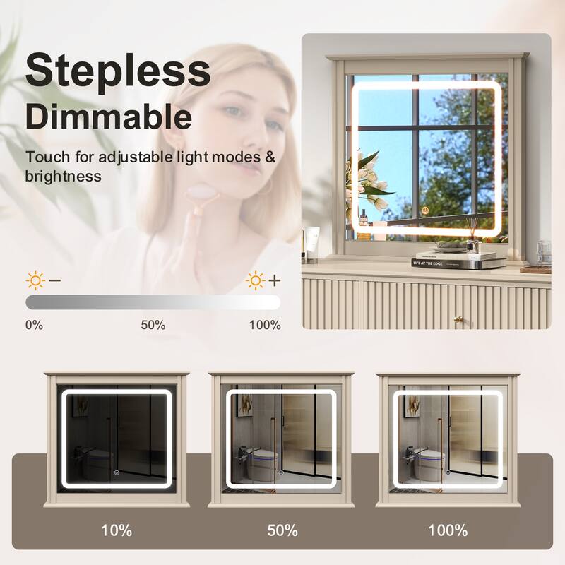 Smart LED Vanity Mirror with 3-Color Light