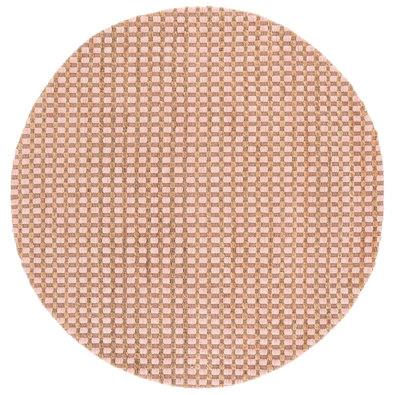 Martha Stewart by SAFAVIEH Handmade Enne Jute Rug - 6' Round - Natural/Blush