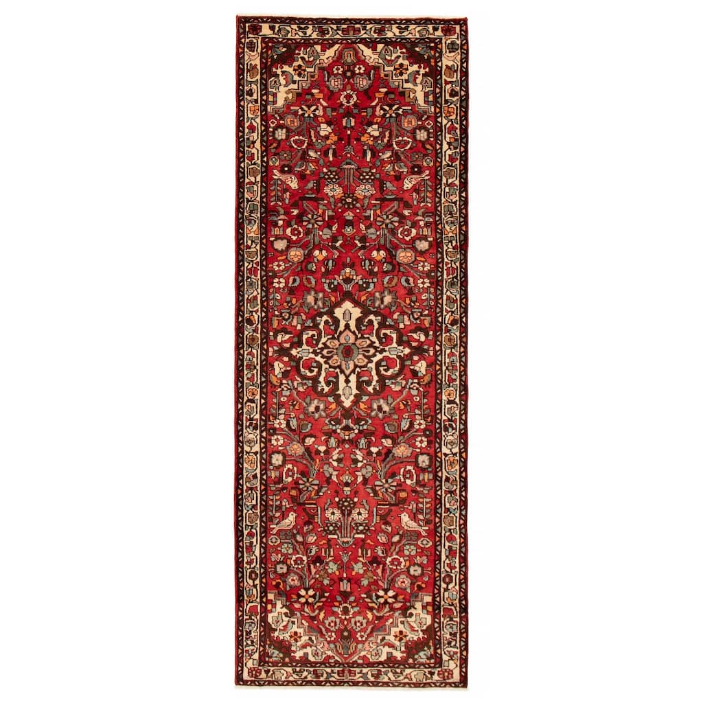ECARPETGALLERY Hand-knotted Anadol Red Wool Rug - 3'7 x 10'5