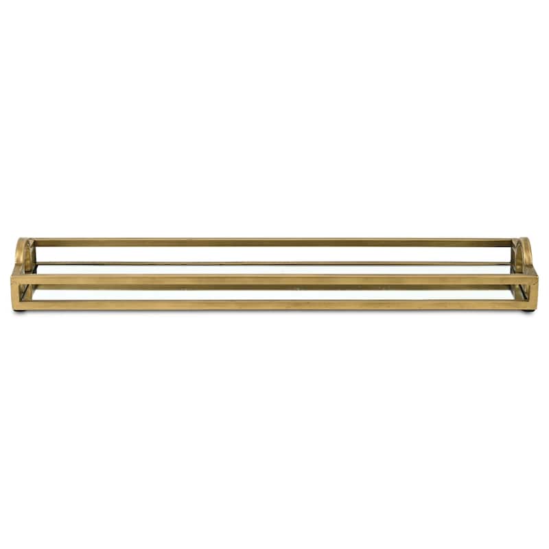 Verena Slim Rectangular Mirrored Tray - Gold