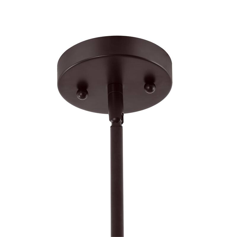 Modern Chandelier Bronze 24" 5-Light White Linen Shade