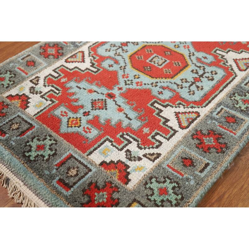 Viss Indian Accent Foyer Rug Handmade Wool Carpet - 2'0" x 3'0"