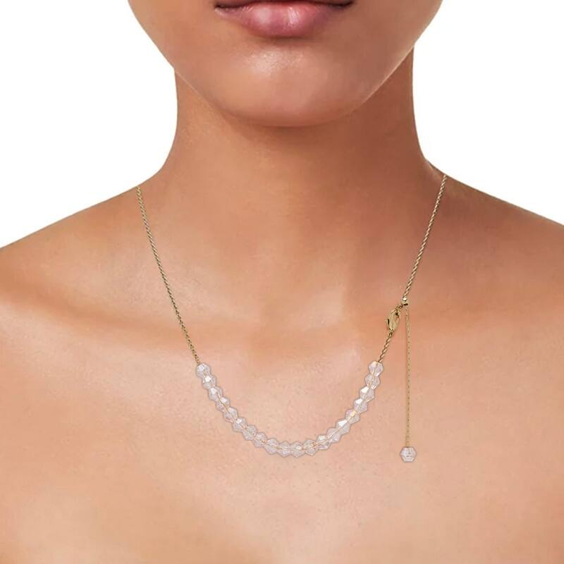 Victoria Townsend Gold Plated Pink Crystal Adjustable Necklace