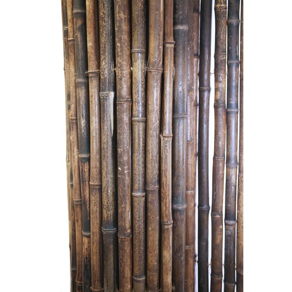 Bamboo Decorative Fence Panel Natural Black 6 ft H x 8 ft L
