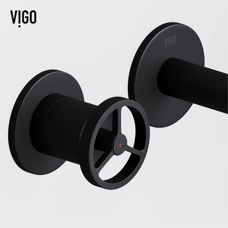 VIGO Anvil 16"L x 16"W MatteStone Vessel Sink and Cass Wall Mount Faucet Set