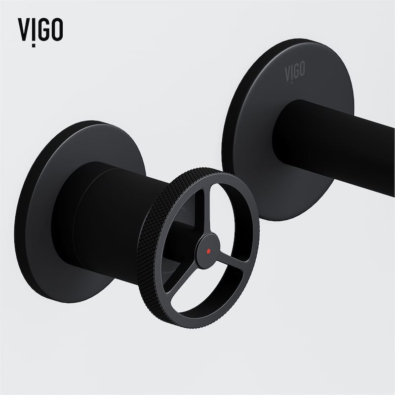 VIGO Cass 3" H 2-Handle Wall Mount Bathroom Faucet