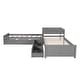 preview thumbnail 9 of 17, L-Shaped Twin Platform Bed with Trundle, Storage Drawers and Built-in Desk, Space-Saving Corner Bed