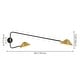 preview thumbnail 9 of 9, 2-Light Mid-Century Modern Brass Sputnik Long Arm Double Wall Sconce for Hallways, Bedroom - 53.9 in. W x 13.8 in. H x 9.8 in. D