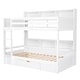 preview thumbnail 8 of 11, White Twin Over Twin Bunk Bed with Drawer, Solid Wood Bed Frame with Built-in Shelves Beside Both Upper & Down Bed for Bedroom
