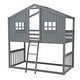 preview thumbnail 4 of 18, Twin Over Twin House Bunk Bed with Roof, Window, and Ladder