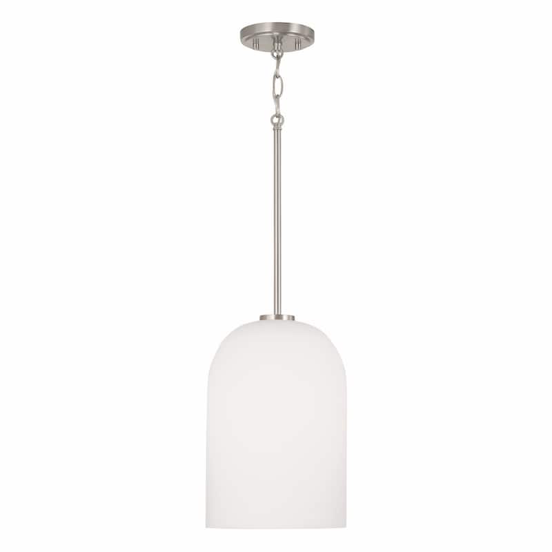 Lawson 1-light Pendant w/ Soft White Glass - Brushed Nickel