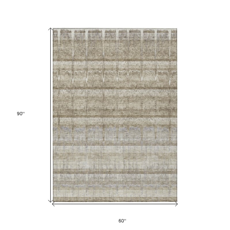 HomeRoots Striped Transitional Rectangle Outdoor Rug