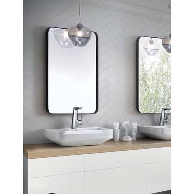 STAR Black Rectangular Wall and Bathroom Mirror - 24x36 Inches