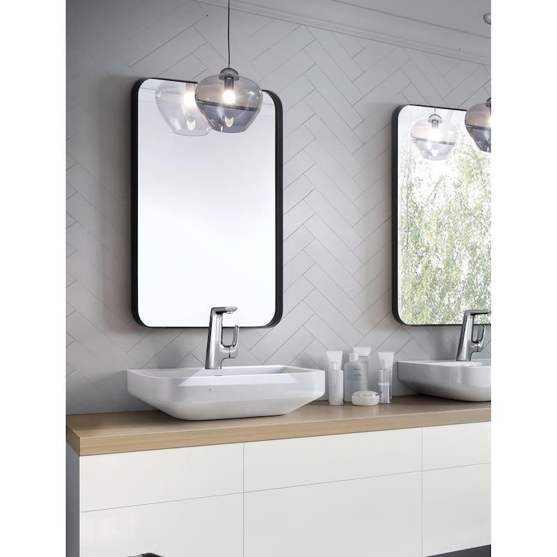 SUMMER STAR Black Mirror, Bathroom Mirror Rectangle Metal Frame - 22x30