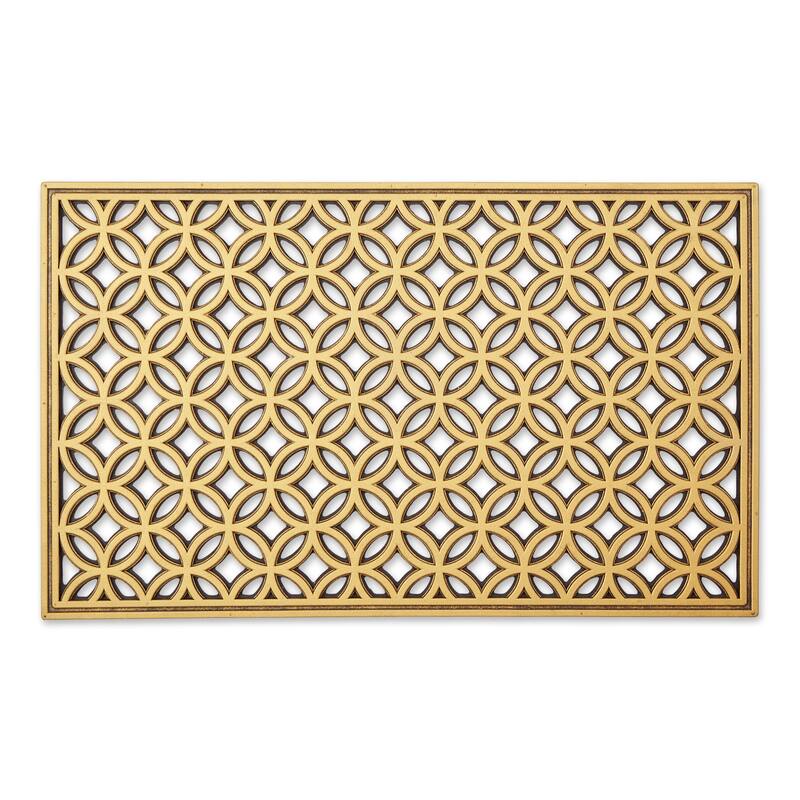 DII Scroll Pin Rubber Doormat - Gold Double Ring