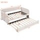 preview thumbnail 5 of 10, Twin Daybed with Pull-out Twin Size Trundle Bed & Wood Slat Support, Velvet Upholstered Bed Frame for Livingroom Bedroom, Beige