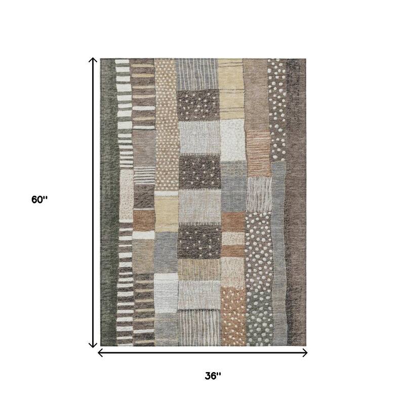 HomeRoots Geometric Transitional Rectangle Outdoor Rug