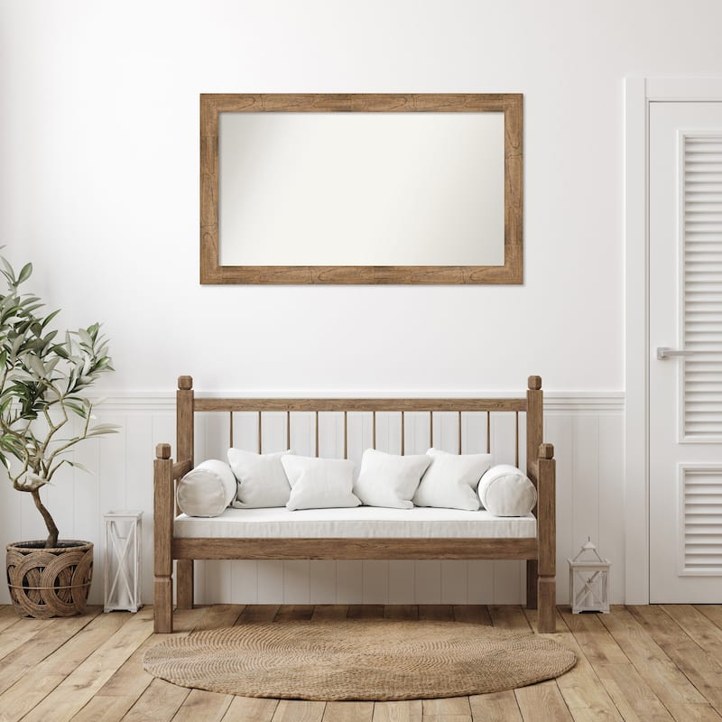 Owl Brown Framed Non-Beveled Custom Wall Mirror, Bathroom Vanity Mirror