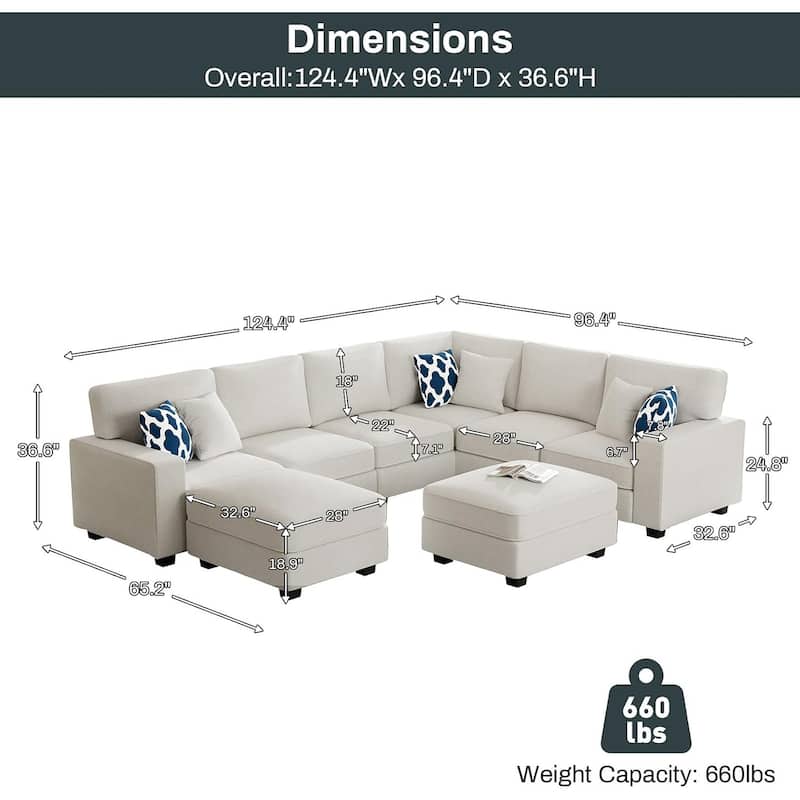 8PCS Modular Flexible Combination Sectional
