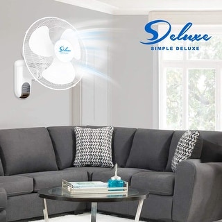 16 in. White 3-Speed Mounted Wall Fan with Adjustable Tilt and Remote Control
