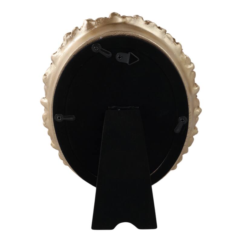 Polyresin Oval Photo Frame with Rosette Border - Gold