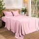 preview thumbnail 64 of 69, Bare Home Rayon from Bamboo Sheet Set - Deep Pocket - Breathable Split Head Flex King - Light Pink