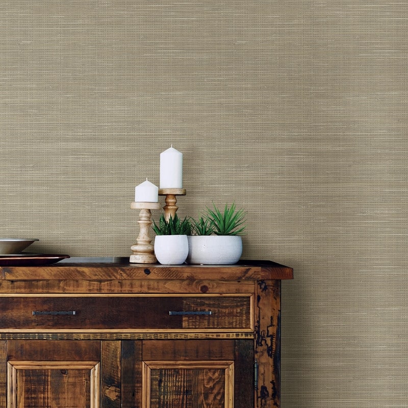 NuWallpaper Wheat Faux Grasscloth Peel & Stick Wallpaper - 216in x 20.5in x 0.025in
