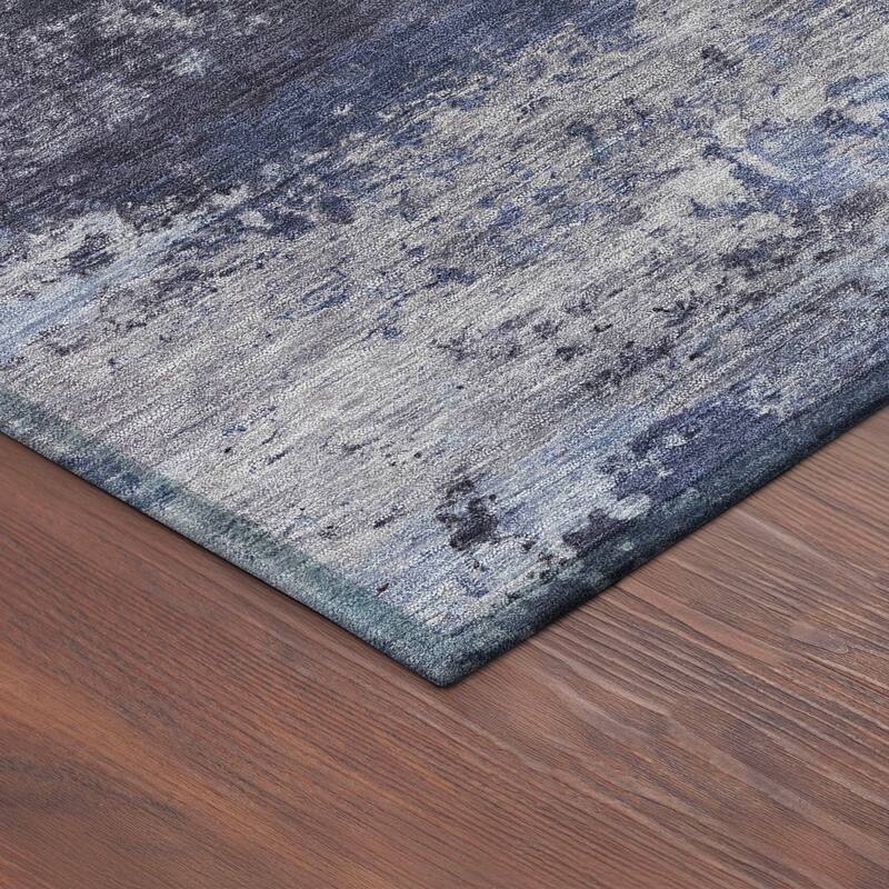 Machine Washable Indoor/ Outdoor Modern Solid Chantille Rug