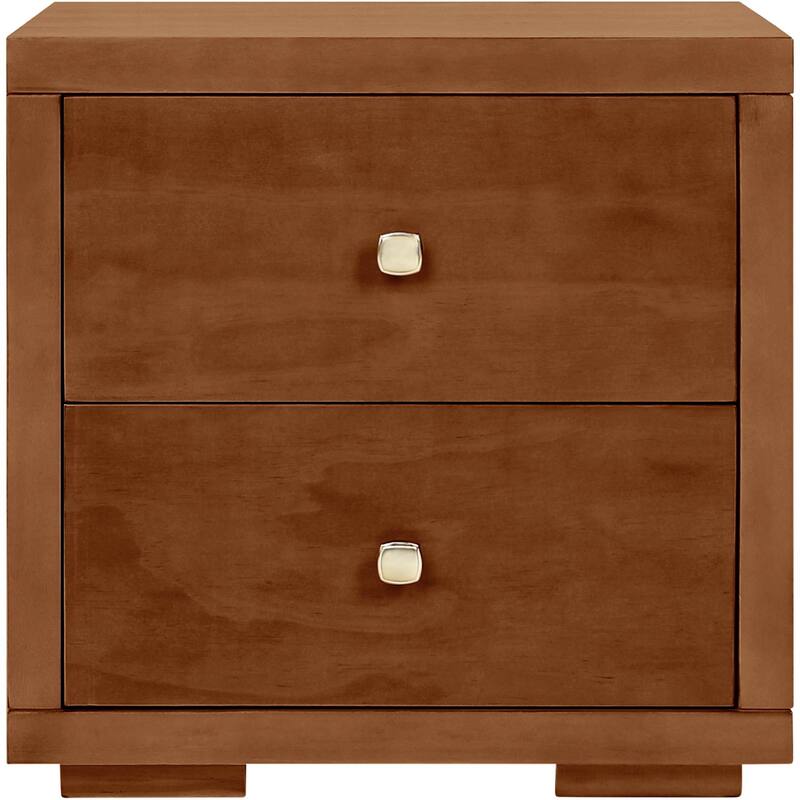 19-Inch Modern Solid Wood Nightstand with 2 Soft Close Drawers for Bedroom or End Table Use
