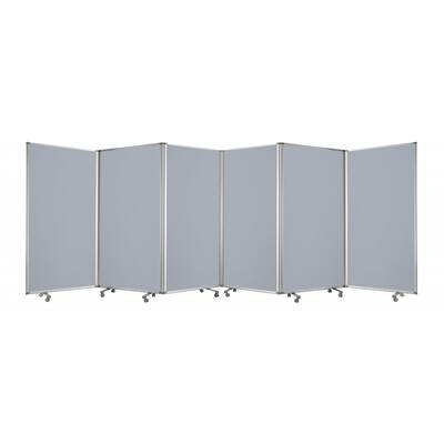 212 x 1 x 71 Metal Grey 6 Panel Screen - 212 x 1 x 71