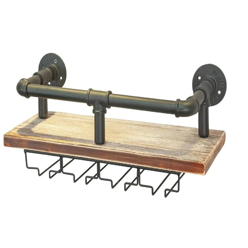 Industrial Wall Mounted Wine Rack - 20.08"x7.87"x7.87"