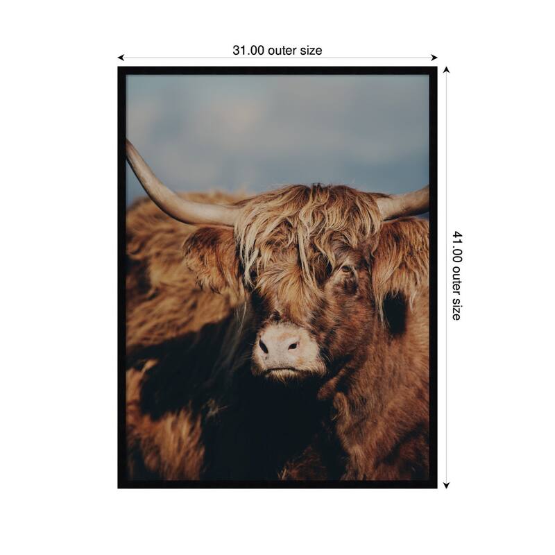 Kate and Laurel Highland Cow No. 5 by Laura Evans Framed Wall Art Print