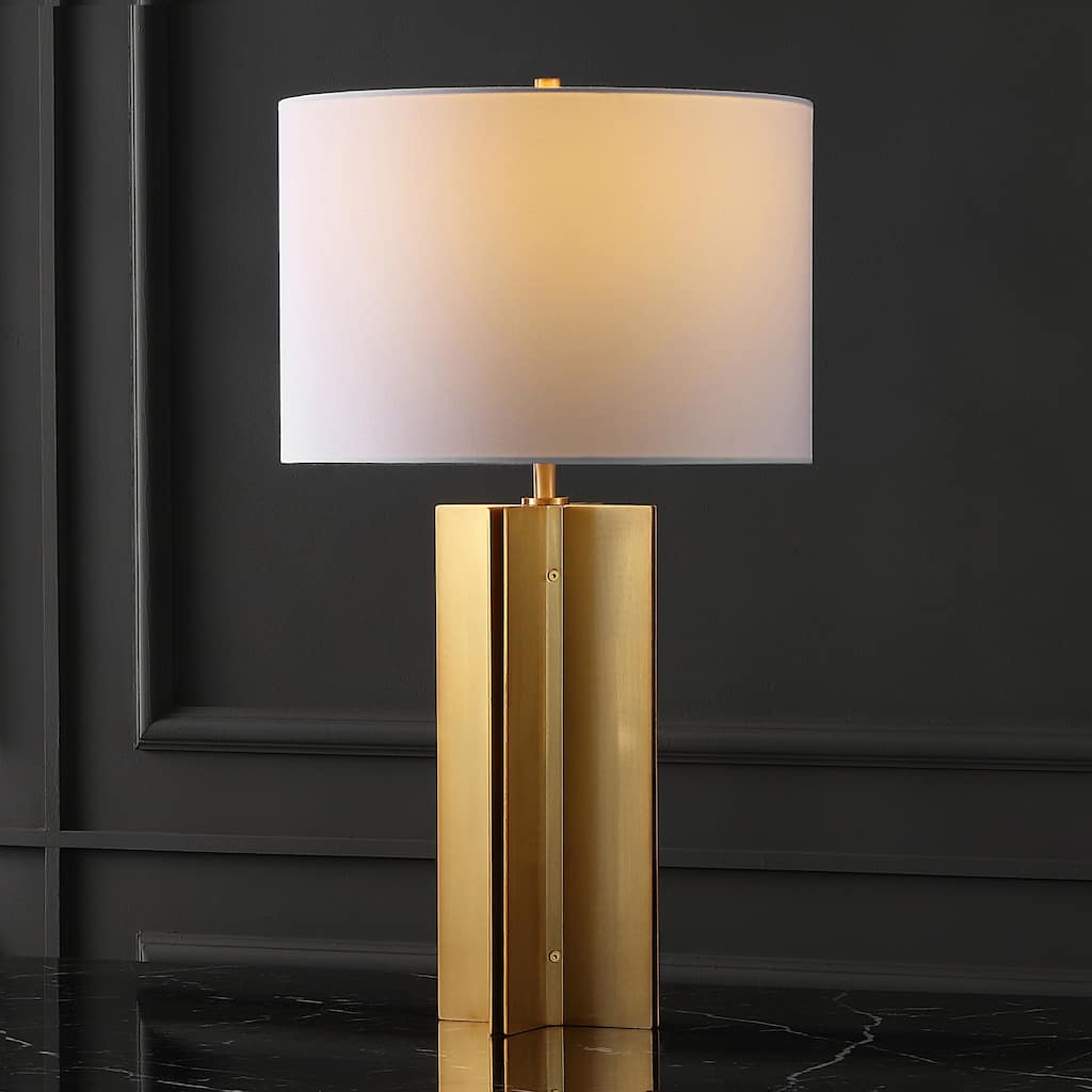 SAFAVIEH Couture Lighting Desdemona 27-inch Square Metal Table Lamp - 15 In W x 15 In D x 27 In H - 15Wx15Dx27H