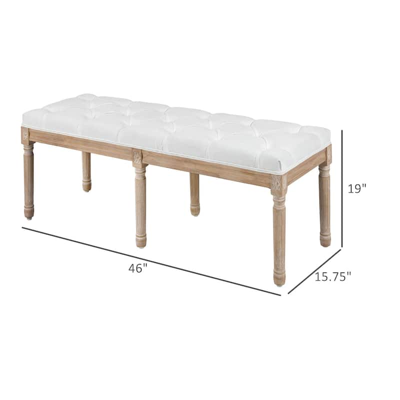 32"/64" Linen Upholstered Bedroom Bench, French End of Bed Bench
