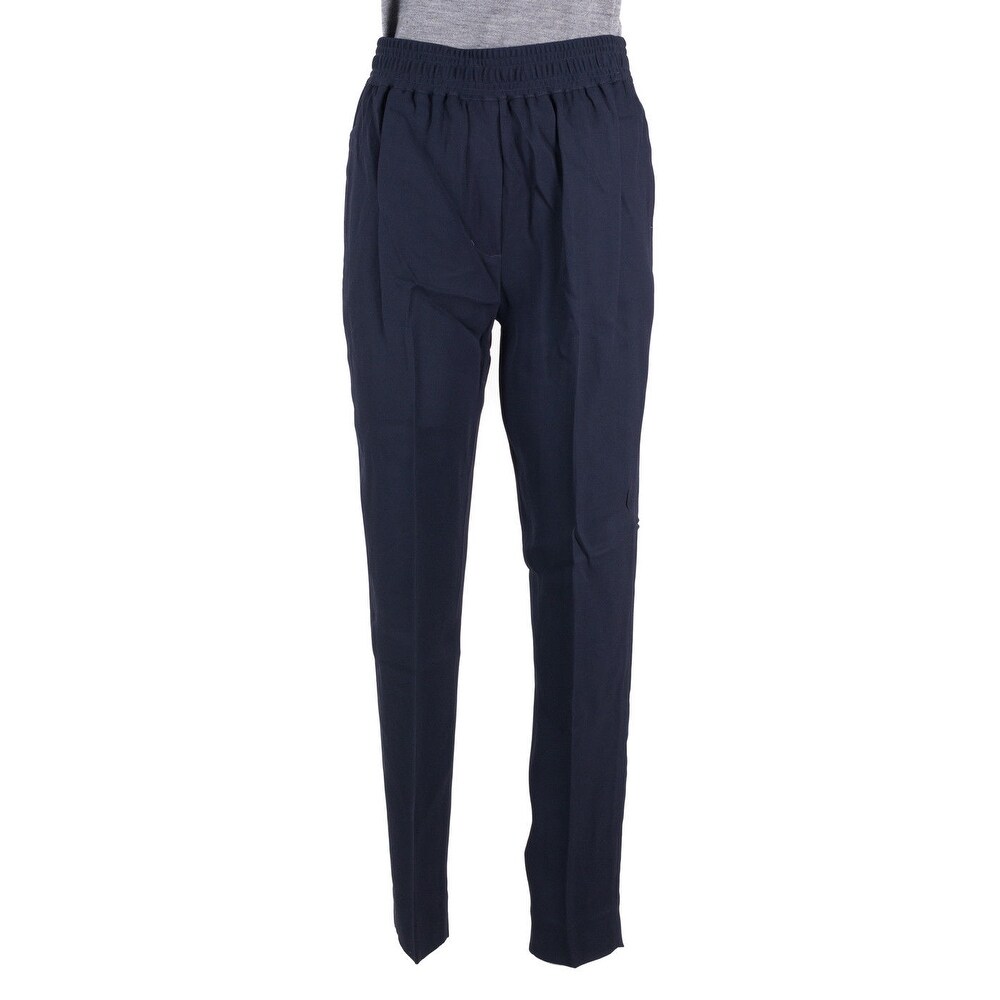navy tapered trousers womens
