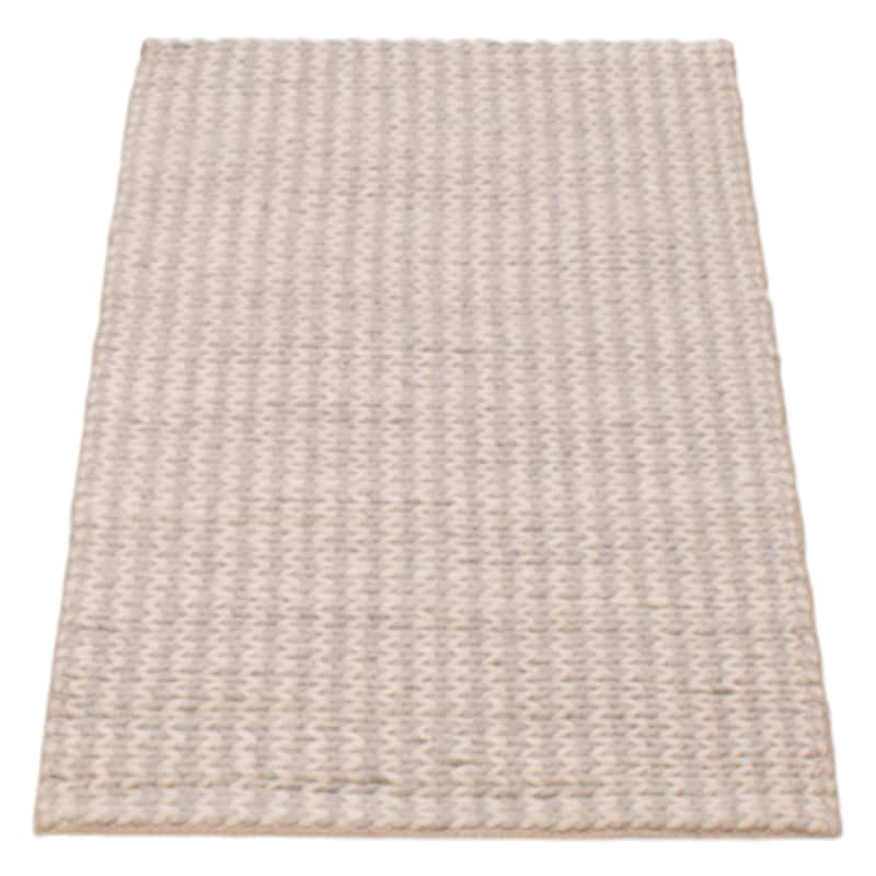ECARPETGALLERY Braid weave Sienna Grey Wool Rug - 2'3 x 4'0