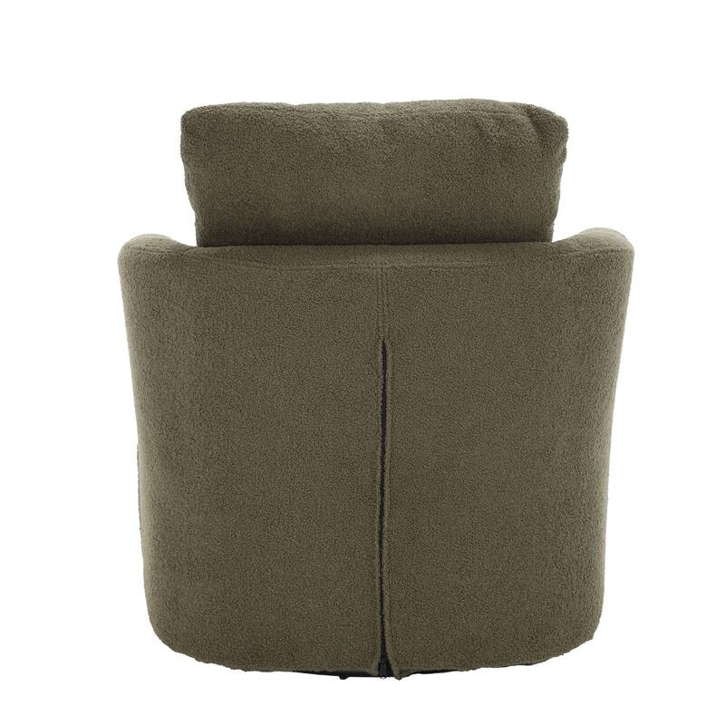 32.68" Swivel Barrel Chair with Metal Base