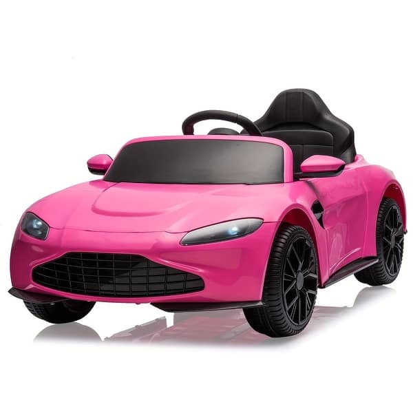 slide 2 of 5, 12V Ride On Sports Car, Battery Powered Car, with Horn, Soft Start, LED Light, Music, USB, Electric Car (Pink) Pink