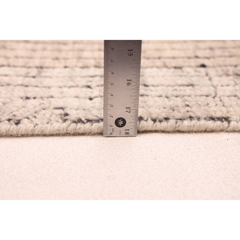 ECARPETGALLERY Hand-knotted Tangier Ivory, Light Khaki Wool Rug - 5'5 x 7'5