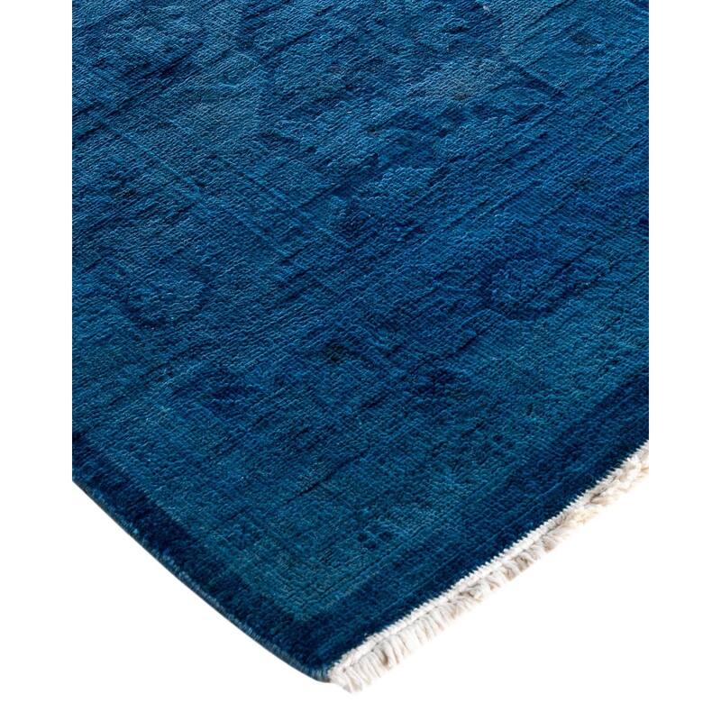 Vibrance, One-of-a-Kind Hand-Knotted Runner Rug - Blue, 2' 7" x 21' 10" - 2' 7" x 21' 10"