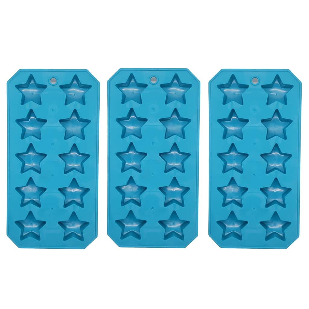 Chef Craft Flexible Thermoplastic 10-Cube Ice Cube Tray - Star Shapes