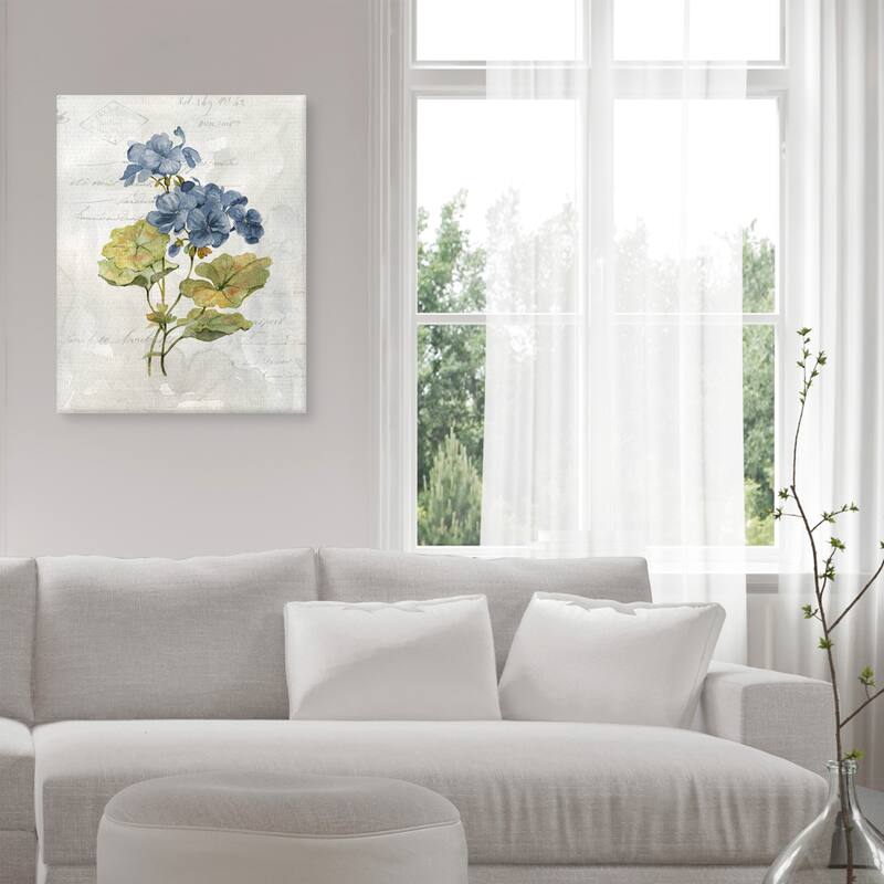 Blue Linen Geranium by Carol Robinson Canvas Art Print