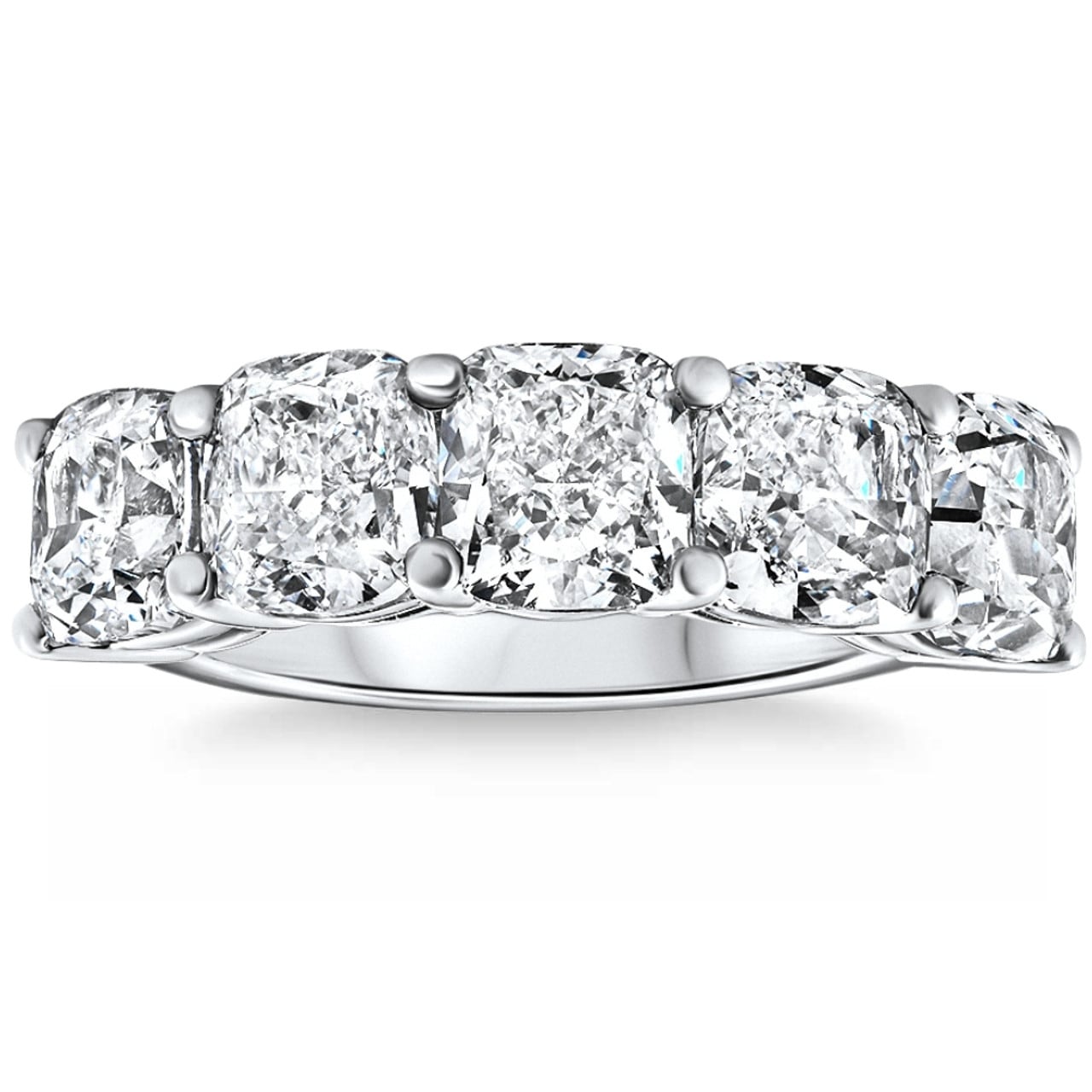 Bliss Diamond 5 1/4Ct Cushion Cut 5-Stone Diamond Wedding Anniversary Ring Gold Lab Grown
