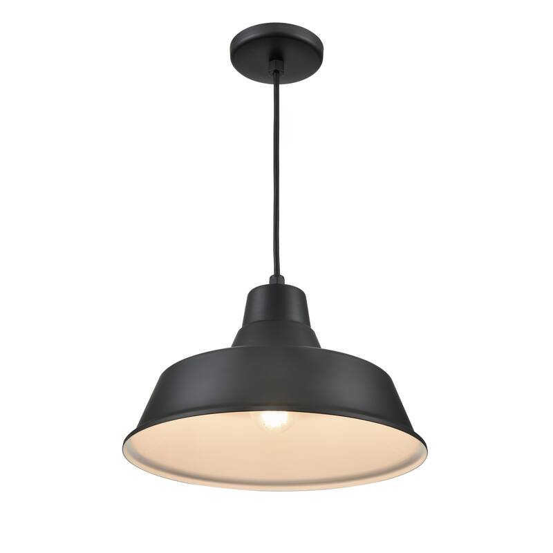 R Series 1-Light Cord Hung Classic Warehouse Satin Black - Satin Black