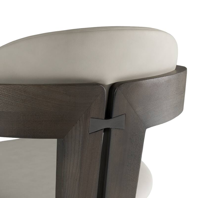 Modrest Thorne Light Grey and Dark Grey Arm Dining Chair