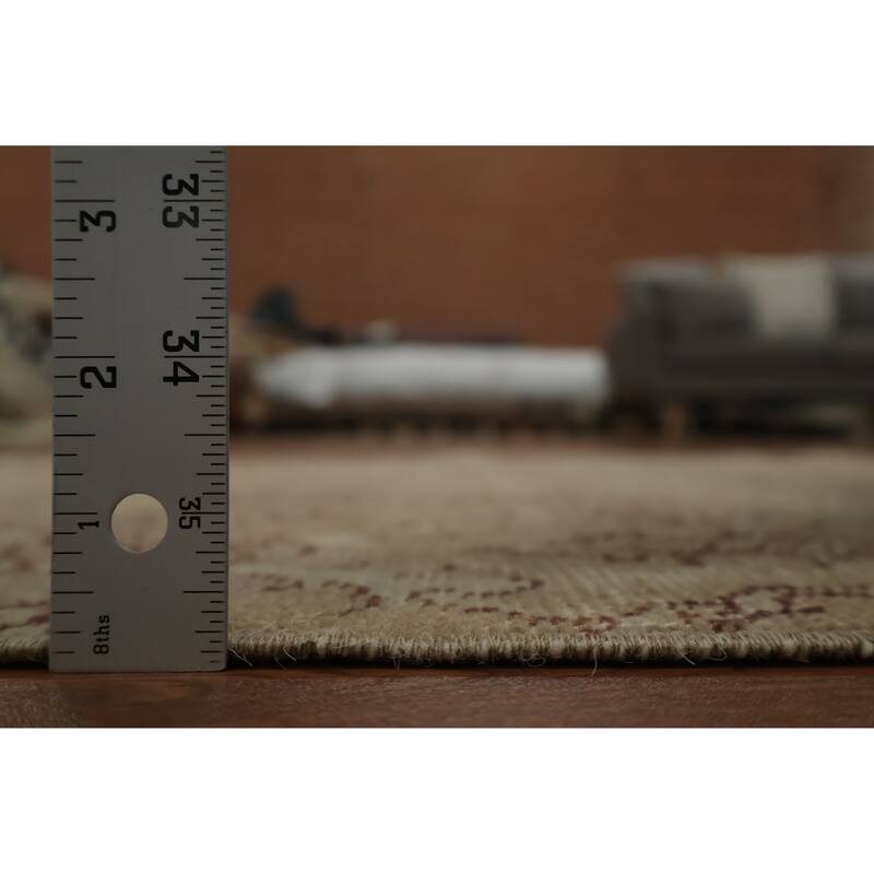 Hand Knotted Oriental 100% Wool Carpet Transitional Floral Beige & Ivories Anatolian Area Rug - 6' 8'' X 3' 9''